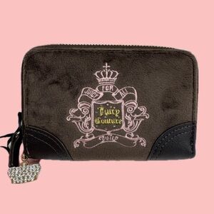 NWT Y2K JUICY COUTURE JUICY FOR ALL CHOCOLATE VELOUR DOUBLE ZIP AROUND